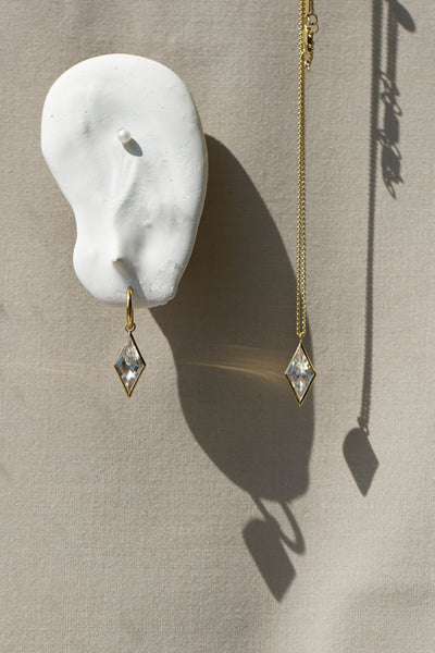Otiumberg Kite Quartz Drop Earrings 14kt Gold Vermeil