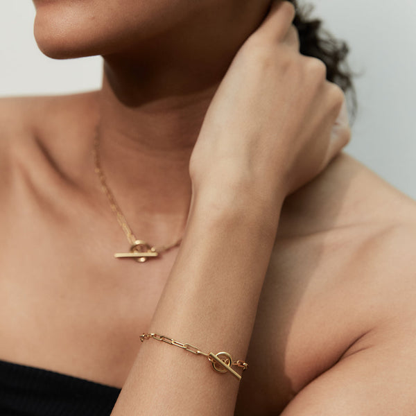 Otiumberg Love Link Necklace & Bracelet Set 14kt Gold Vermeil