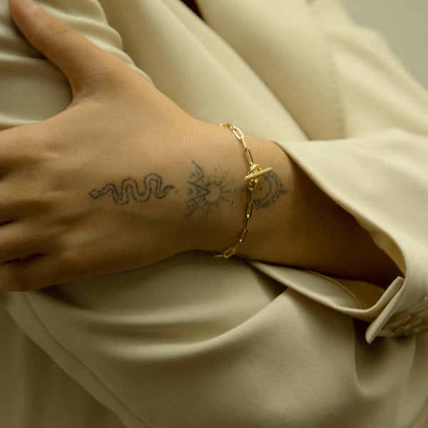 Otiumberg Love Link Necklace & Bracelet Set 14kt Gold Vermeil