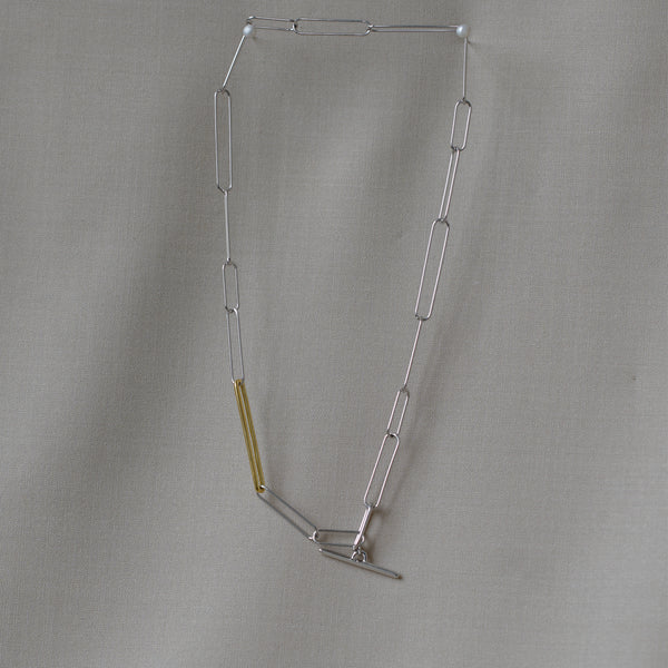 Otiumberg Mixed Metal Paperclip Necklace Mixed Metals