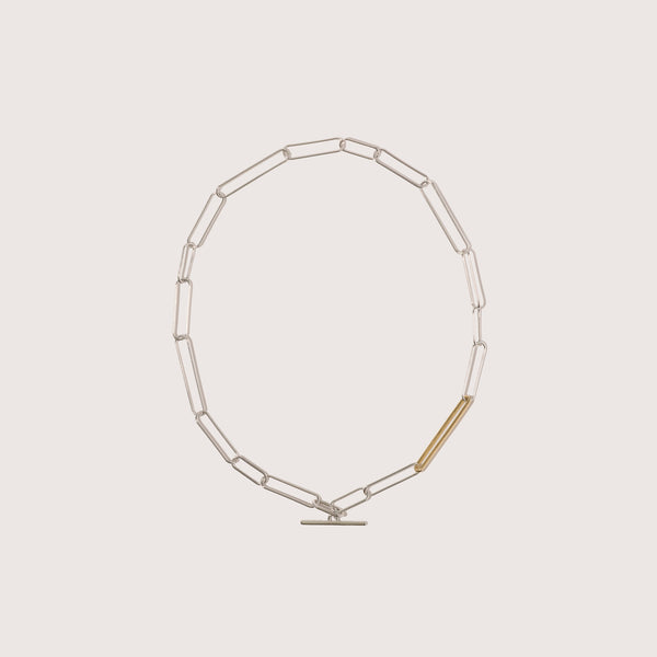 otiumberg Mixed Metal Paperclip Necklace Mixed Metals