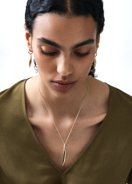 Otiumberg Cinder Drop Necklace 14kt Gold Vermeil