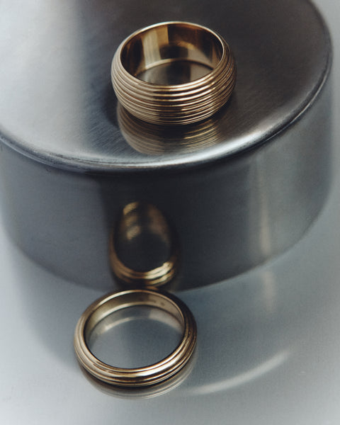 Otiumberg Classic Ridged Ring 14kt Gold Vermeil