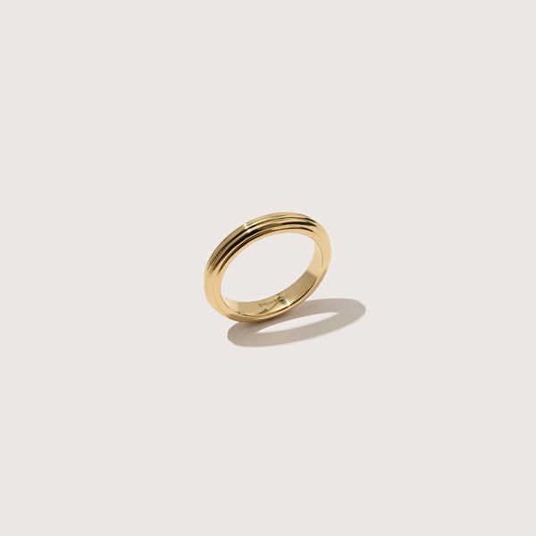 otiumberg Classic Ridged Ring 14kt Gold Vermeil
