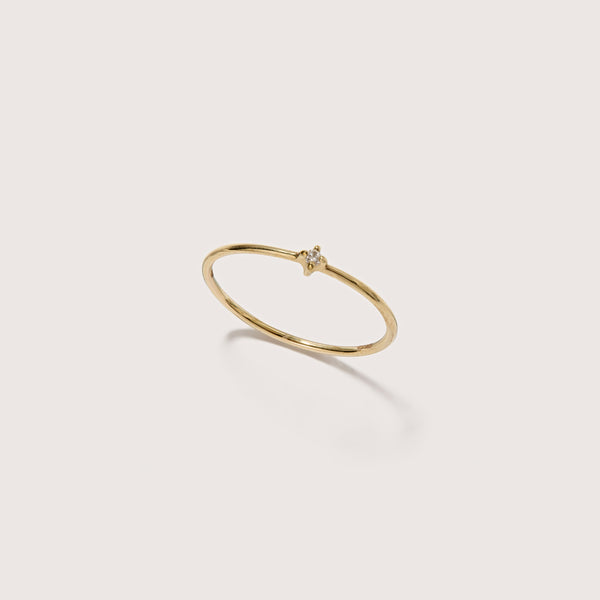 otiumberg Diamond Bamboo Ring 9kt Solid Gold