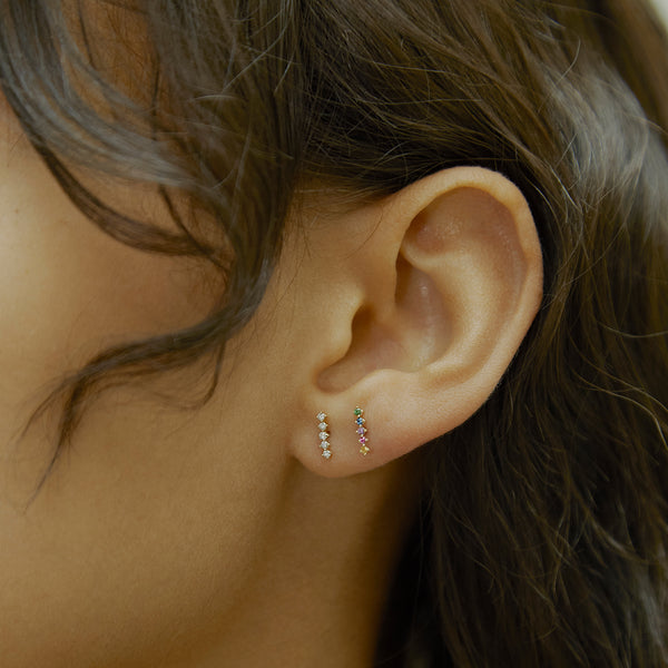 Otiumberg Diamond Bar Studs 9kt Solid Gold