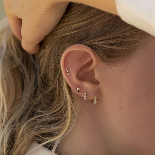 Otiumberg Diamond Bar Studs 9kt Solid Gold