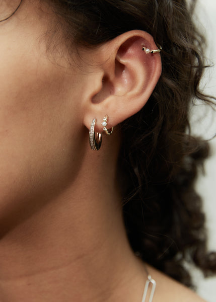 Otiumberg Diamond Edge Hoops 9kt Solid Gold