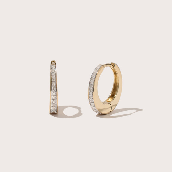 otiumberg Diamond Edge Hoops 9kt Solid Gold
