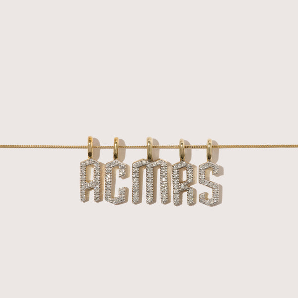 otiumberg Diamond Initial Pendant 9kt Solid Gold