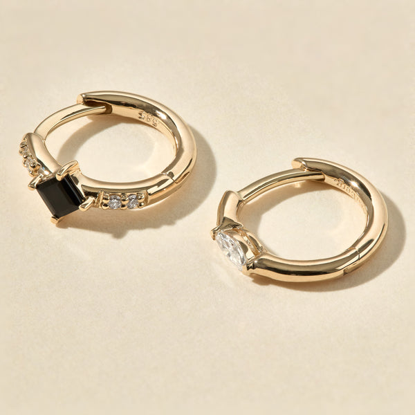 Otiumberg Diamond Marquise Huggies 9kt Solid Gold