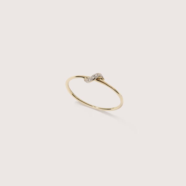 otiumberg Diamond Wave Thread Ring 9kt Solid Gold