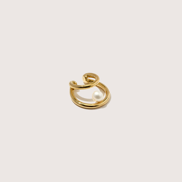 otiumberg Double Pearl Ear Cuff 14kt Gold Vermeil