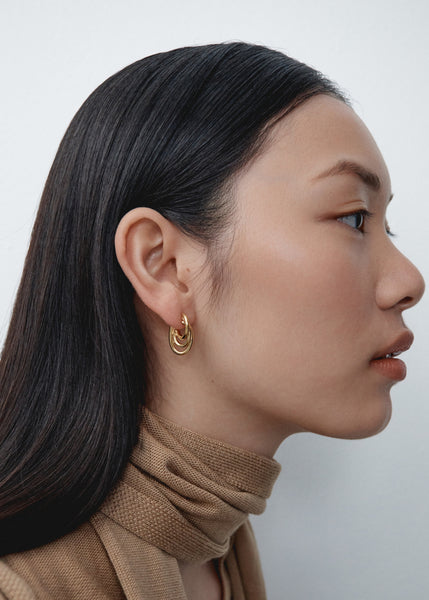 Otiumberg Gathered Sonder Hoops 14kt Gold Vermeil