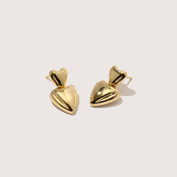 otiumberg Heart Earrings 14kt Gold Vermeil
