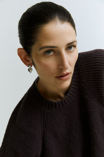 Otiumberg Heart Earrings Sterling Silver