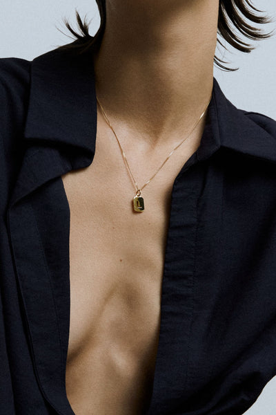 Otiumberg Initial Tag Pendant 14kt Gold Vermeil