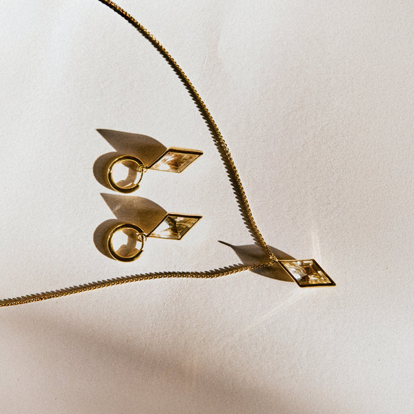 otiumberg Kite Quartz Set 14kt Gold Vermeil