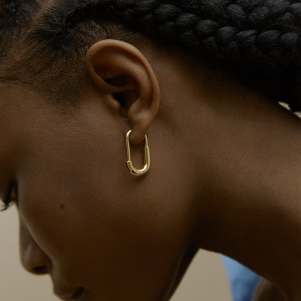 Otiumberg Large Staple Hoops 14kt Gold Vermeil