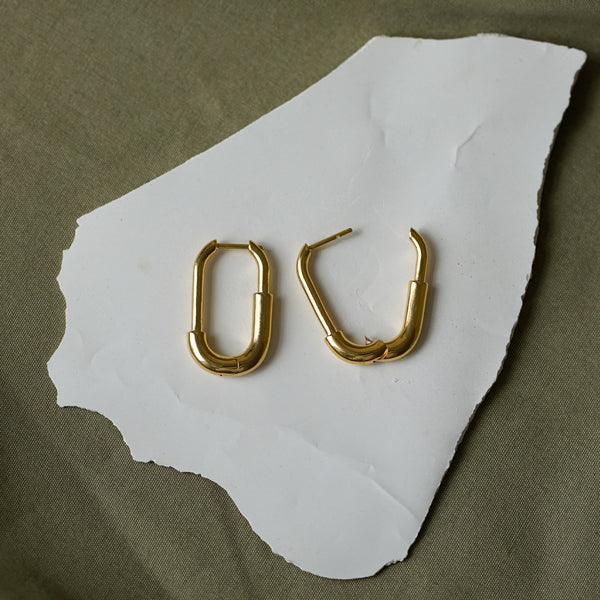 Otiumberg Large Staple Hoops 14kt Gold Vermeil