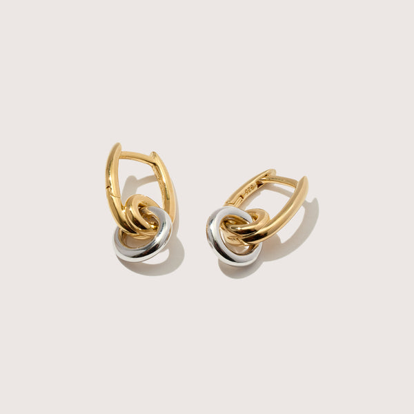 otiumberg Loop Drop Hoop Earrings Mixed Metals