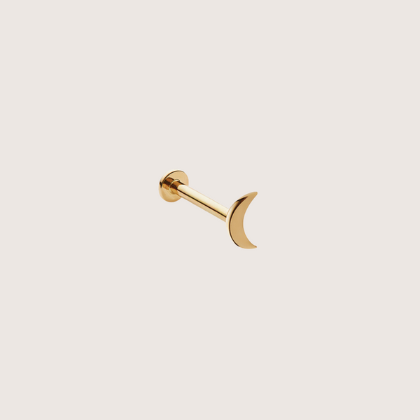 otiumberg Moon Threaded Stud 14kt Solid Gold