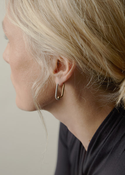 Otiumberg Mosaic Pavé Hoops 14kt Gold Vermeil