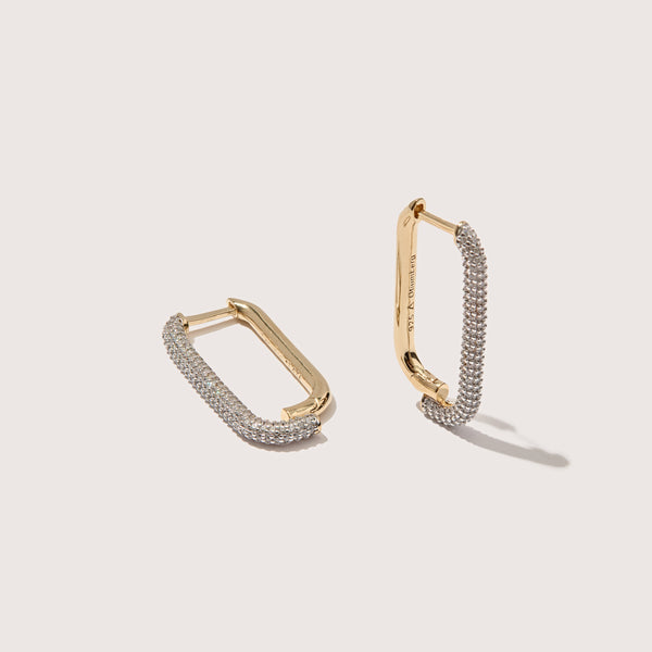otiumberg Mosaic Pavé Hoops 14kt Gold Vermeil