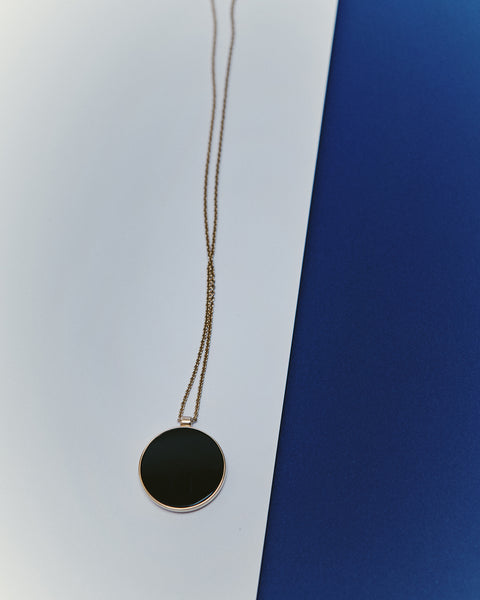 Otiumberg Onyx Sphere Necklace 14kt Gold Vermeil