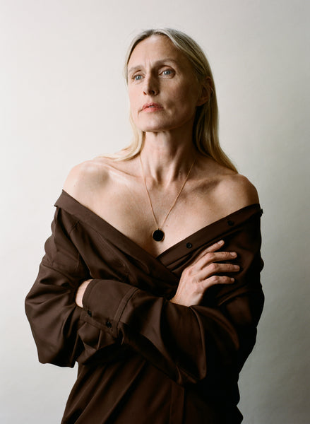 Otiumberg Onyx Sphere Necklace 14kt Gold Vermeil