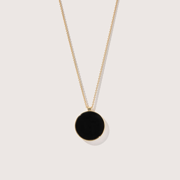 otiumberg Onyx Sphere Necklace 14kt Gold Vermeil
