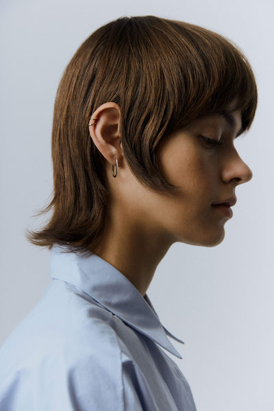 Otiumberg Oval Diamond Hoops 9kt Solid Gold