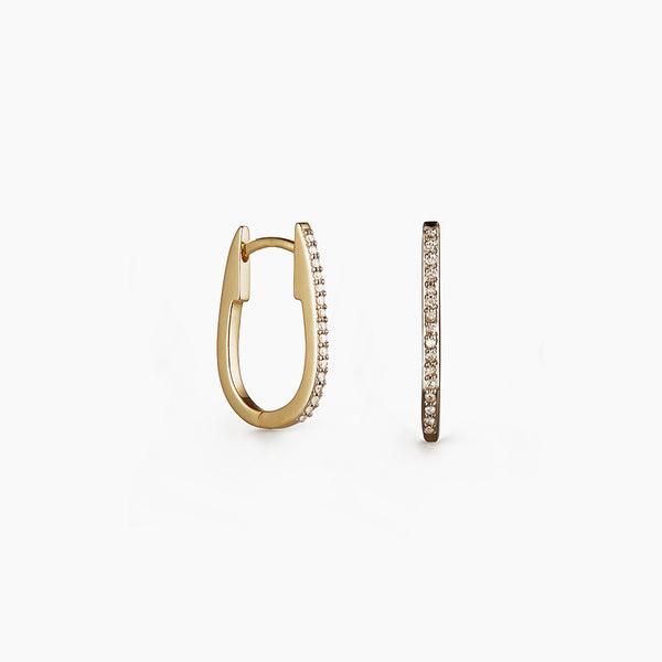 Otiumberg Oval Diamond Hoops 9kt Solid Gold