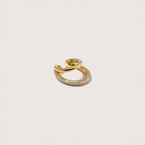 otiumberg Pavé Double Ear Cuff 14kt Gold Vermeil