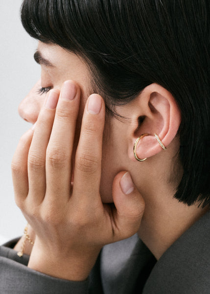 Otiumberg Pavé Sonder Ear Cuff 14kt Gold Vermeil