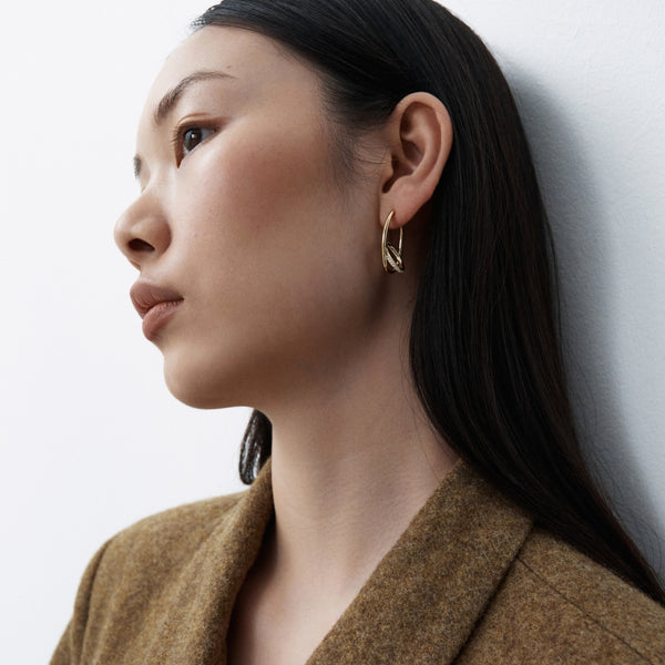 Otiumberg Pavé Spiralis Earrings 14kt Gold Vermeil