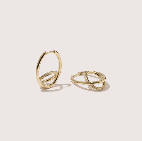 otiumberg Pavé Spiralis Earrings 14kt Gold Vermeil