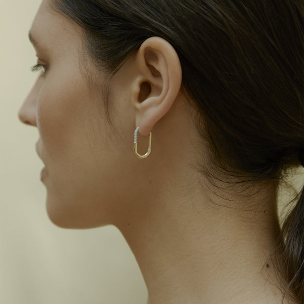 Otiumberg Pavé Staple Hoop 14kt Gold Vermeil