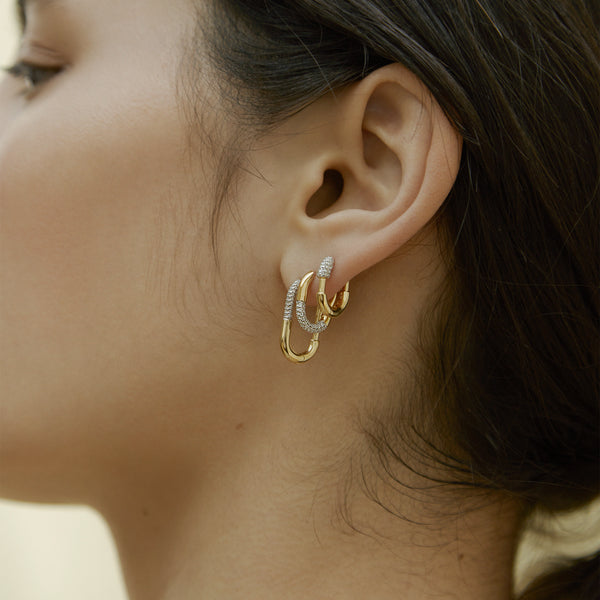 Otiumberg Pavé Staple Hoop 14kt Gold Vermeil