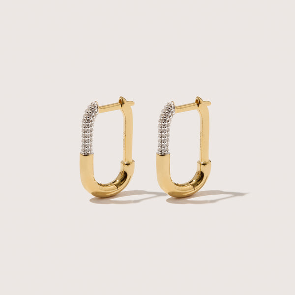 otiumberg Pavé Staple Hoop 14kt Gold Vermeil