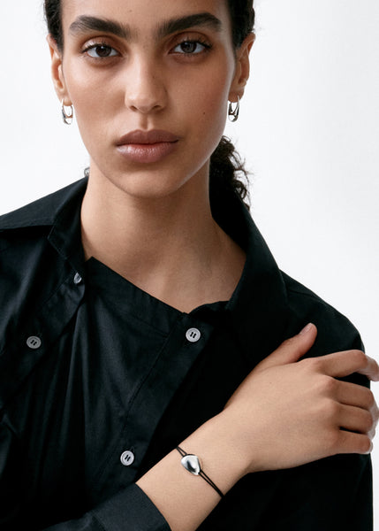 Otiumberg Pebble Cord Bracelet Sterling Silver