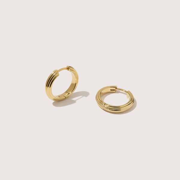 otiumberg Ridged Echo Hoops 14kt Gold Vermeil