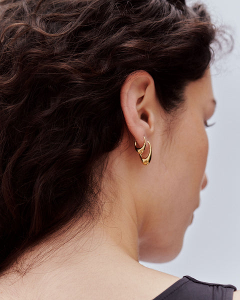 Otiumberg Roscida Drop Hoops Set 14kt Gold Vermeil