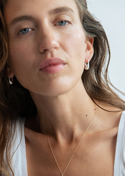 Otiumberg Roscida Drop Hoops Sterling Silver