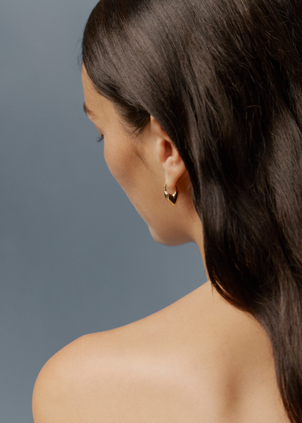 Otiumberg Roscida Heart Hoops 14kt Gold Vermeil