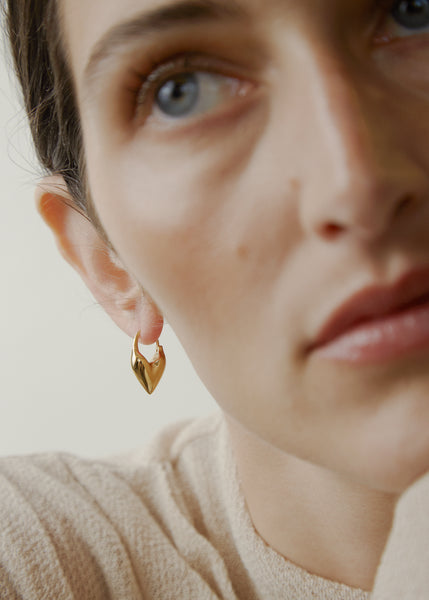 Otiumberg Roscida Heart Hoops 14kt Gold Vermeil