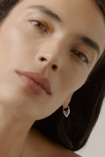 Otiumberg Roscida Heart Hoops Sterling Silver