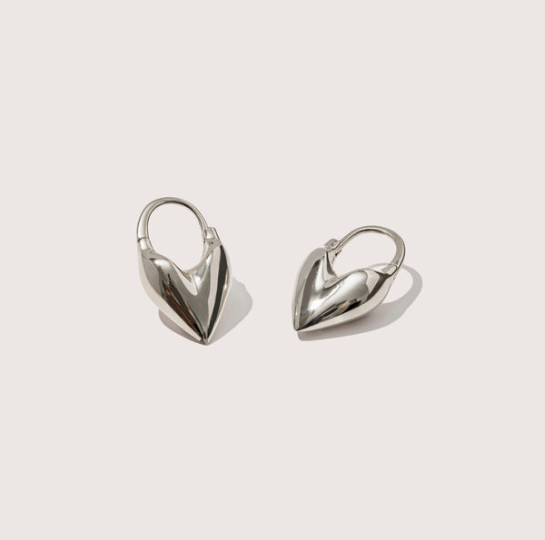 otiumberg Roscida Heart Hoops Sterling Silver