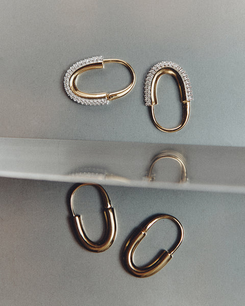 Otiumberg Roscida Oval Hoops 14kt Gold Vermeil