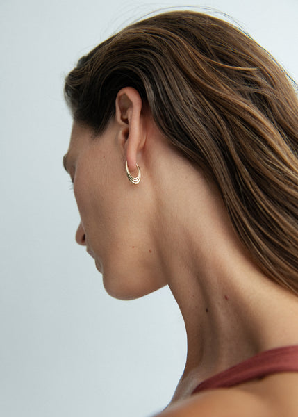 Otiumberg Roscida Ridged Hoops 14kt Gold Vermeil